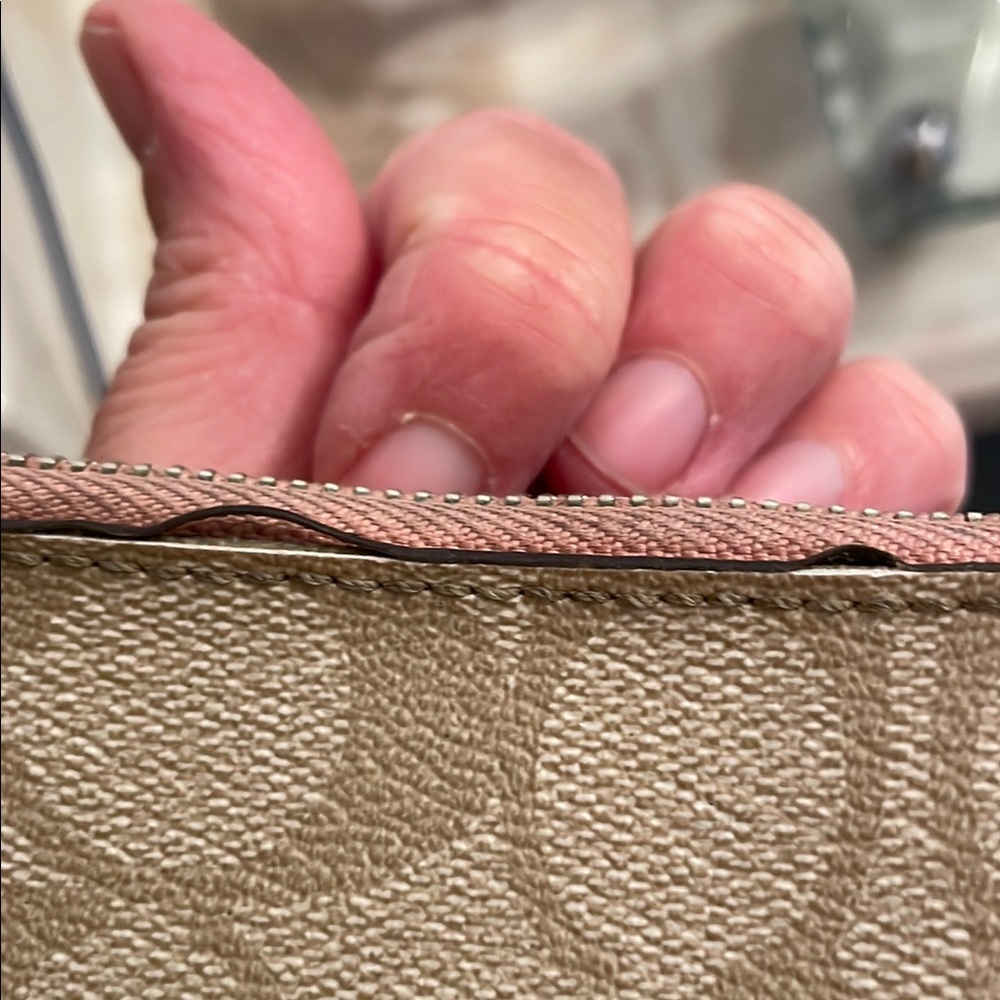 Coach Gold Clutch with Monogram Pattern - Picture 7 of 7